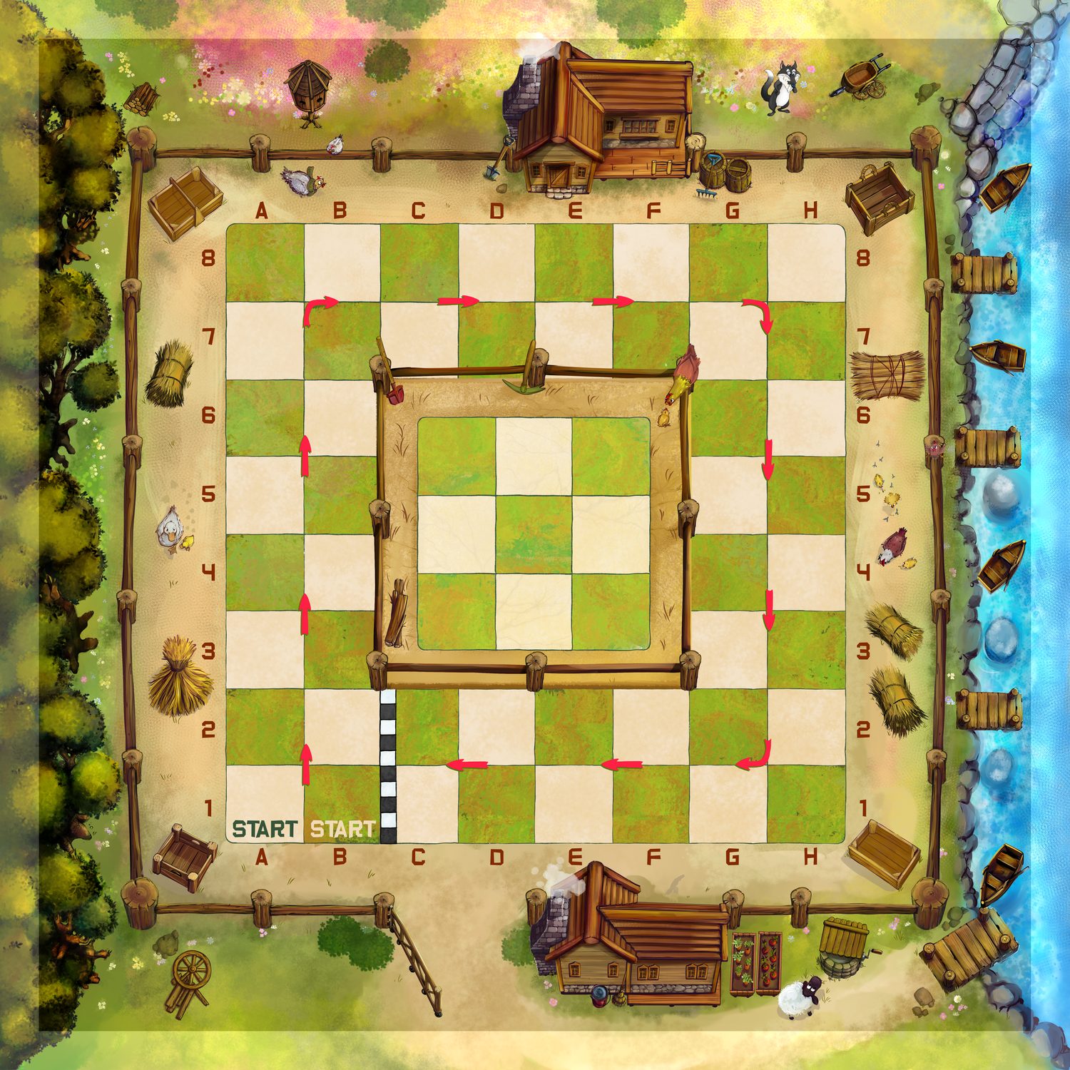 Chess Farmyard summer game board